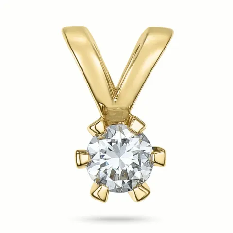 Diamant Solitäranhänger in 14 karat Gold 0,11 ct