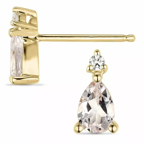 Tropfen morganit diamantohrringe in 14 karat gold mit diamanten und morganit