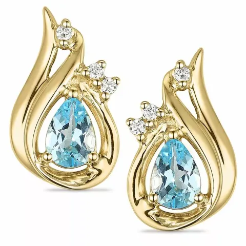 Tropfen topas diamantohrringe in 14 karat gold mit diamanten und topasen