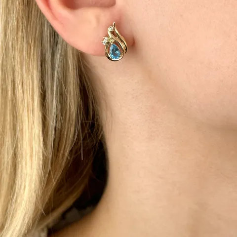 Tropfen topas diamantohrringe in 14 karat gold mit diamanten und topasen