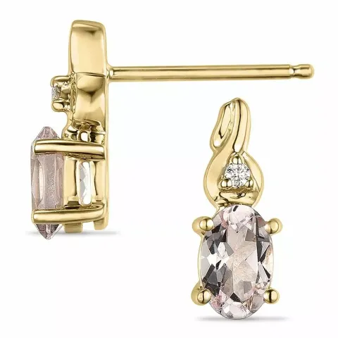 Morganit diamantohrringe in 14 karat gold mit diamanten und morganit
