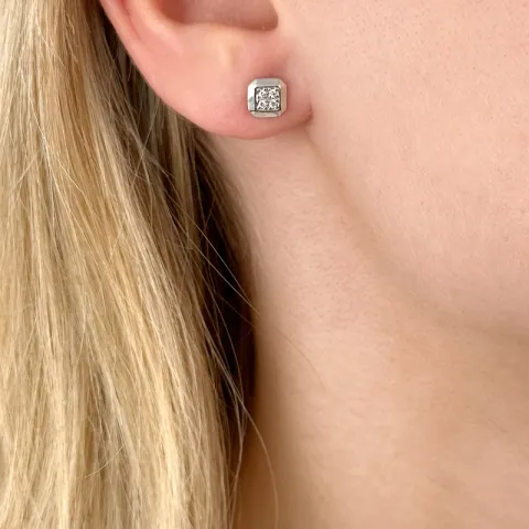 Diamant Ohrringe in 14 Karat Weißgold mit Diamant