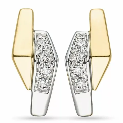 Diamant ohrringe in 14 karat gold und weißgold mit diamanten 