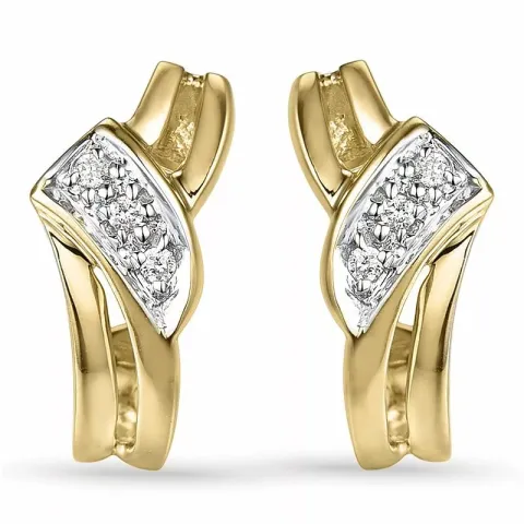 Diamant halbkreolen in 14 karat gold und weißgold mit diamanten