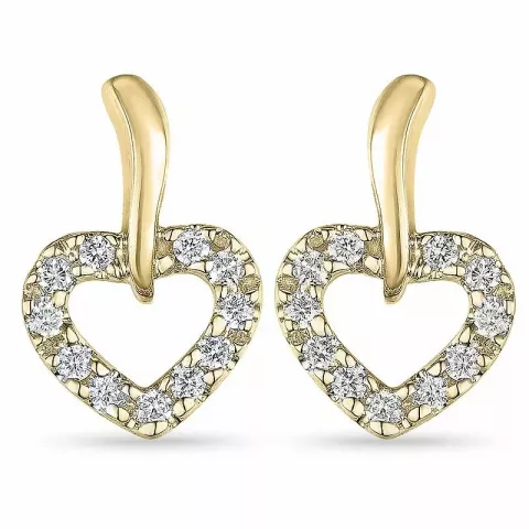 Herz Diamant Ohrringe in 14 Karat Gold mit Diamant 