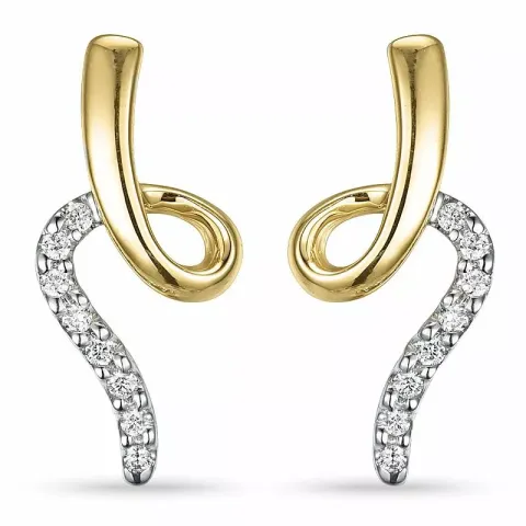 Diamant ohrringe in 14 karat gold und weißgold mit diamanten