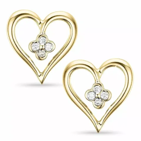 Herz diamant ohrringe in 14 karat gold mit diamanten