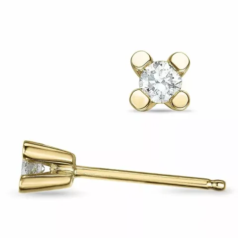 kleinen Diamant Solitärohrstecker in 14 Karat Gold mit Diamant 