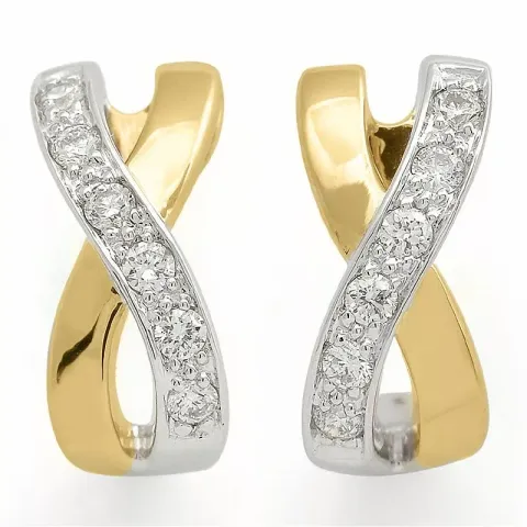 Diamant ohrringe in 14 karat gold und weißgold mit diamanten