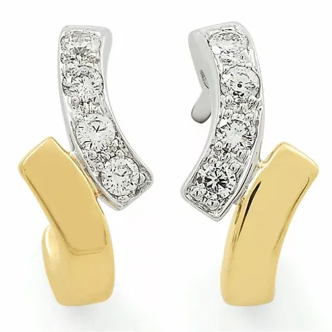 Diamant ohrringe in 14 karat gold und weißgold mit diamanten