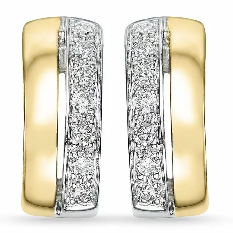 Diamant ohrringe in 14 karat gold und weißgold mit diamanten