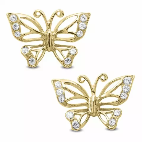Schmetterlinge diamant ohrstecker in 14 karat gold mit diamanten 