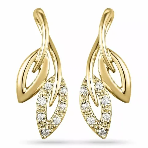 Blatt diamant ohrringe in 14 karat gold mit diamanten