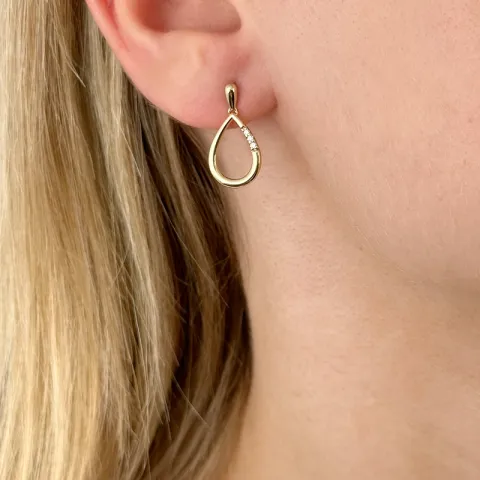 Tropfen diamant ohrringe in 14 karat gold mit diamanten