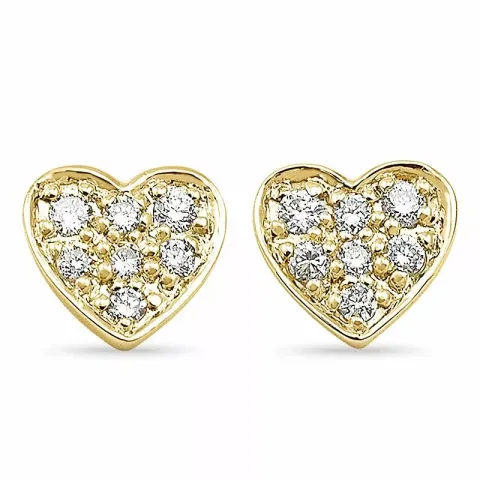 Herz Diamant Ohrstecker in 14 Karat Gold mit Diamant