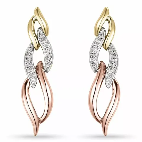 lange Diamant Ohrringe in 14 Karat Gold Weißgold Rotgold mit Diamant
