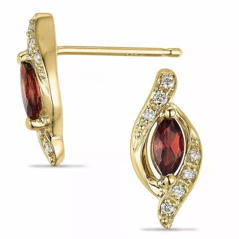 Rubin diamantohrringe in 14 karat gold mit diamanten und rubinen