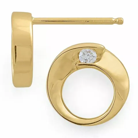 runden Diamantohrringe in 14 Karat Gold mit Diamant 