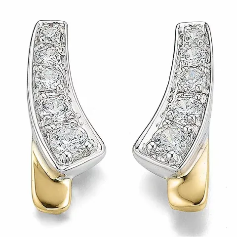 Diamant ohrringe in 14 karat gold und weißgold mit diamanten