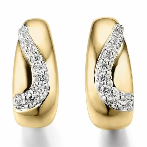 Diamant halbkreolen in 14 karat gold und weißgold mit diamanten