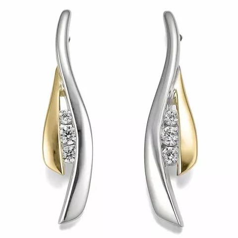 Diamant ohrringe in 14 karat gold und weißgold mit diamanten