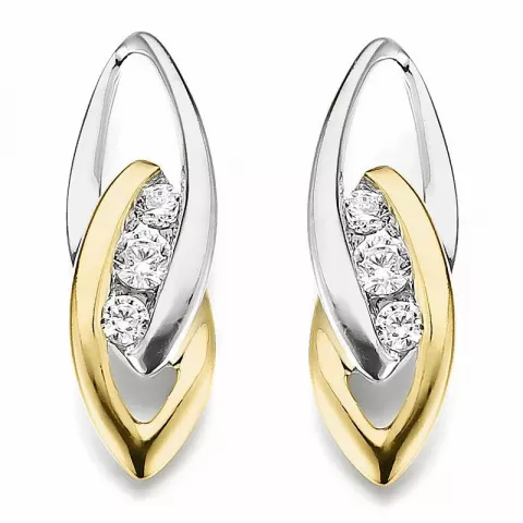 infinity Diamant Ohrringe in 14 Karat Gold und Weißgold mit Diamant 