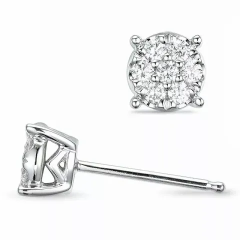 runden Diamant Ohrstecker in 14 Karat Weißgold mit Diamant