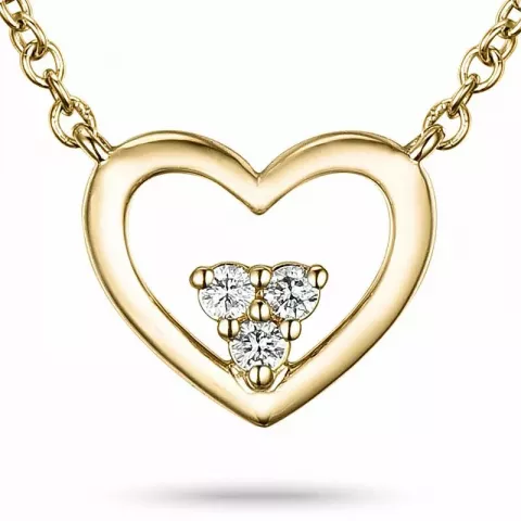 42 cm Herz diamant anhänger mit halskette in 14 karat Gold 0,05 ct