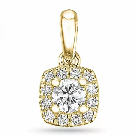 viereckigem Diamant Anhänger in 14 karat Gold 0,22 ct