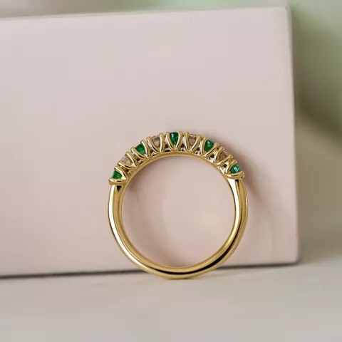 Smaragd diamantring in 14 karat gold 0,40 ct 0,24 ct