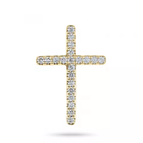Kreuz Diamant Anhänger in 14 karat Gold 0,25 ct