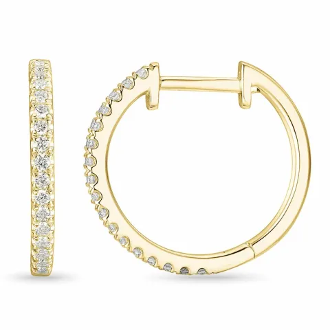 16 mm Diamant Kreole in 14 Karat Gold mit Diamant