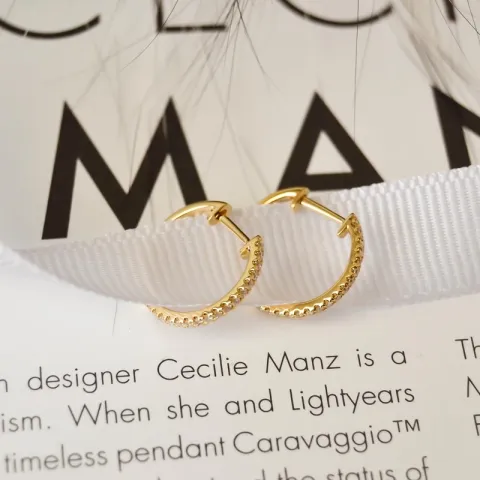 16 mm Diamant Kreole in 14 Karat Gold mit Diamant