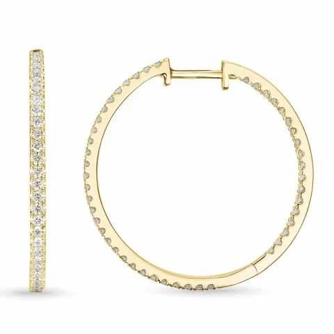 26 mm Diamant Kreole in 14 Karat Gold mit Diamant
