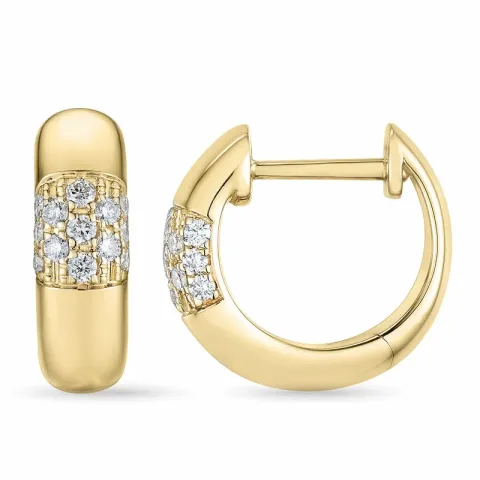 12 mm Diamant Kreole in 14 Karat Gold mit Diamant