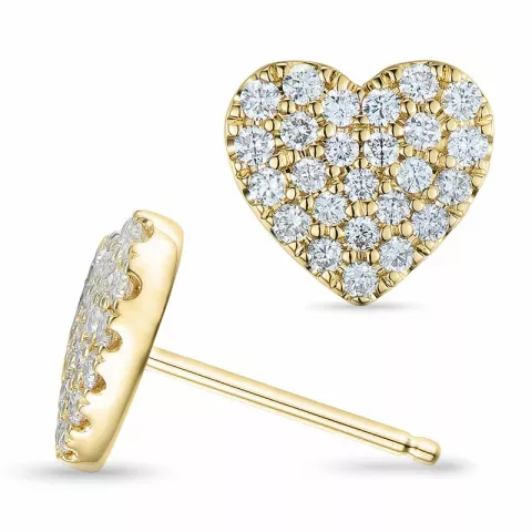 Herz Diamantohrringe in 14 Karat Gold mit Diamant 