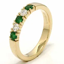 kraftvoller Smaragd Memoirering in 14 Karat Gold 2 x 0,10 ct