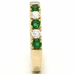 kraftvoller Smaragd Memoirering in 14 Karat Gold 2 x 0,10 ct