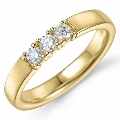 Memoirering in 14 Karat Gold 3 x 0,10 ct