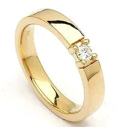 Memoirering in 14 karat gold 0,10 ct