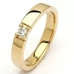 Memoirering in 14 karat gold 0,10 ct