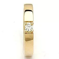 Memoirering in 14 karat gold 0,10 ct