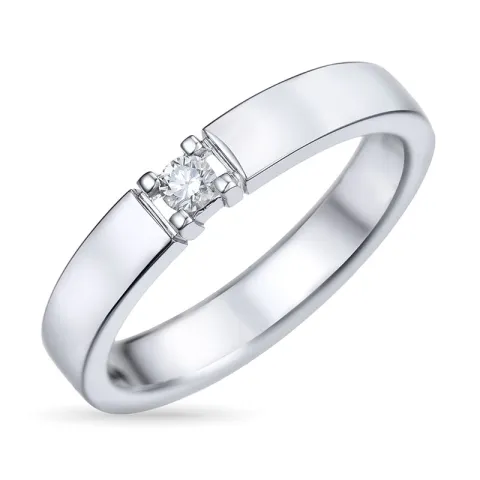 Memoirering in 14 karat weißgold 0,10 ct