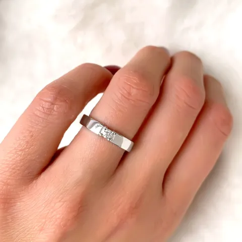 Memoirering in 14 karat weißgold 0,10 ct