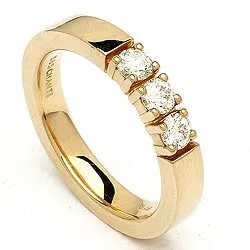 Memoirering in 14 Karat Gold 3 x 0,15 ct