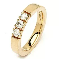 Memoirering in 14 Karat Gold 3 x 0,15 ct