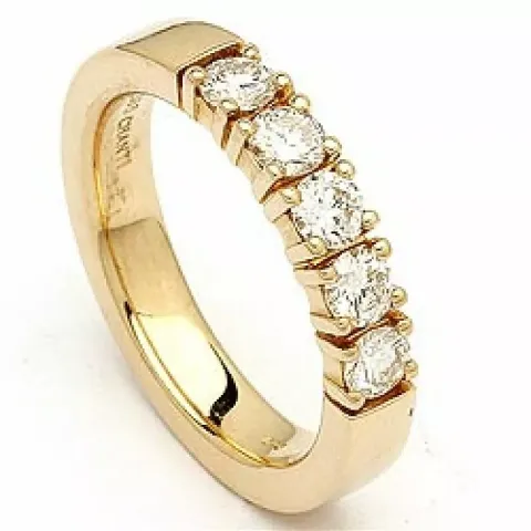 Diamant Memoirering in 14 Karat Gold 5 x 0,20 ct