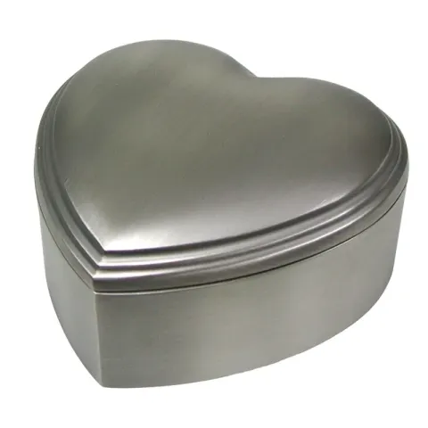 Taufgeschenk: 12 x 12 cm Herz schmuckschatulle für Mädchen in verzinnt  Modell: 154-74472