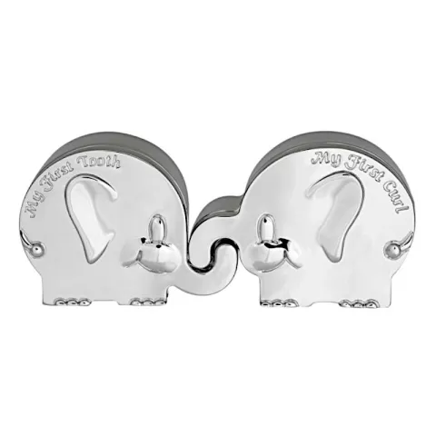 Taufgeschenk: Elefant Erster Zahn, erste Haarsträhne in verchromt Modell: 154-83138