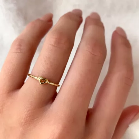 Simple Rings Herz Ring in vergoldetem Sterlingsilber
